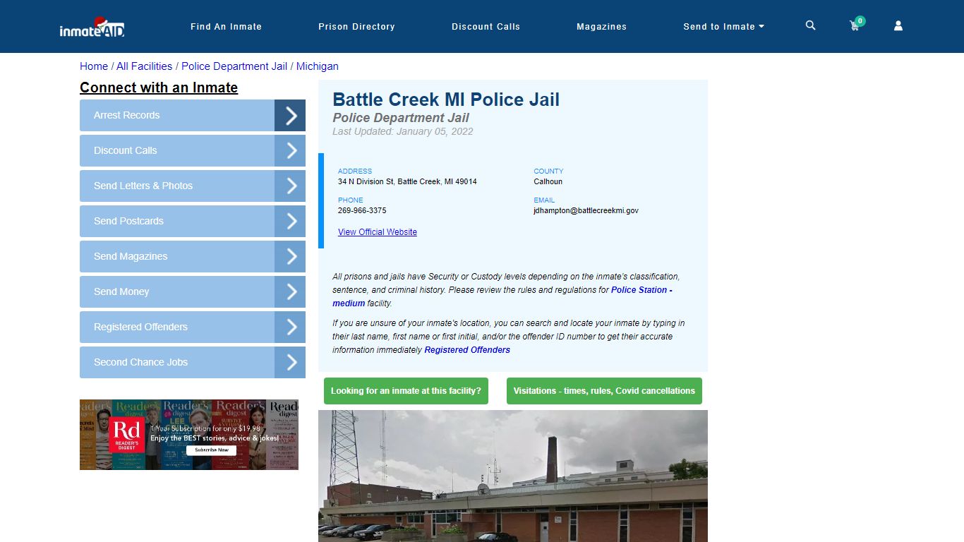 Battle Creek MI Police Jail & Inmate Search - Battle Creek, MI